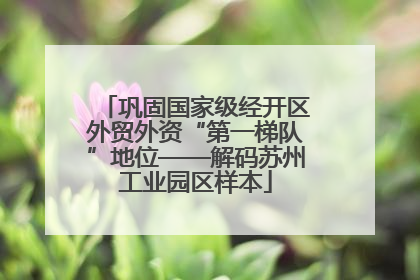 巩固国家级经开区外贸外资“第一梯队”地位——解码苏州工业园区样本