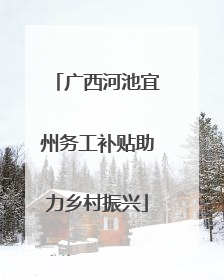 广西河池宜州务工补贴助力乡村振兴
