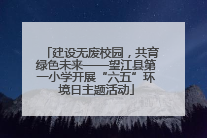 建设无废校园，共育绿色未来——望江县第一小学开展“六五”环境日主题活动