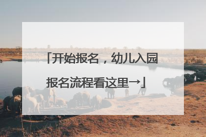 开始报名，幼儿入园报名流程看这里→
