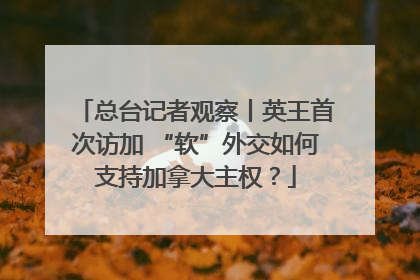 总台记者观察丨英王首次访加 “软”外交如何支持加拿大主权？
