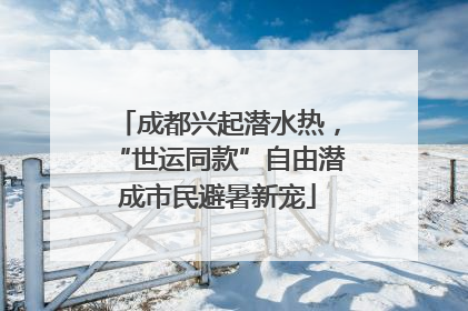 成都兴起潜水热，“世运同款”自由潜成市民避暑新宠