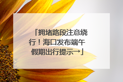 拥堵路段注意绕行！海口发布端午假期出行提示→