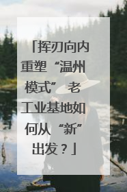 挥刃向内重塑“温州模式” 老工业基地如何从“新”出发？