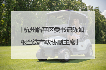 杭州临平区委书记陈如根当选市政协副主席