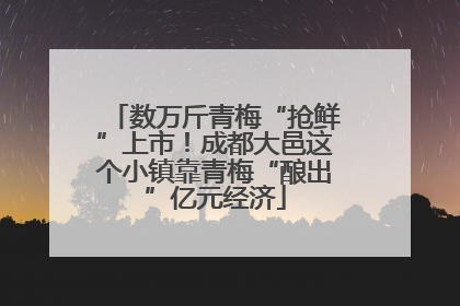 数万斤青梅“抢鲜”上市！成都大邑这个小镇靠青梅“酿出”亿元经济