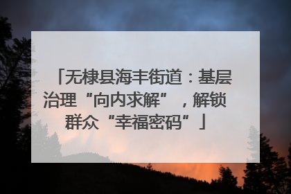 无棣县海丰街道：基层治理“向内求解”，解锁群众“幸福密码”