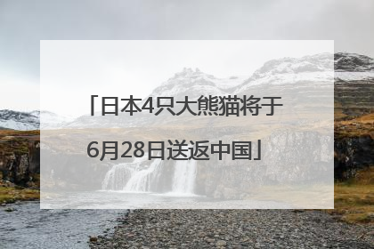 日本4只大熊猫将于6月28日送返中国