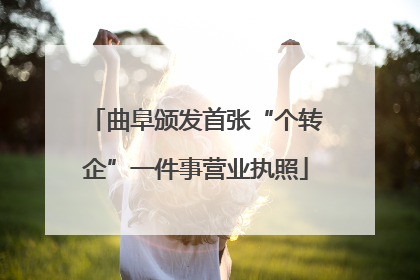 曲阜颁发首张“个转企”一件事营业执照