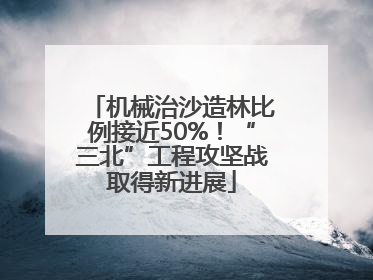 机械治沙造林比例接近50%！“三北”工程攻坚战取得新进展
