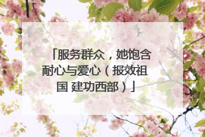 服务群众，她饱含耐心与爱心（报效祖国 建功西部）