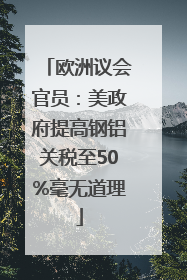 欧洲议会官员：美政府提高钢铝关税至50%毫无道理
