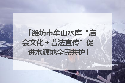 潍坊市牟山水库“庙会文化＋普法宣传”促进水源地全民共护