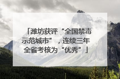 潍坊获评“全国禁毒示范城市”，连续三年全省考核为“优秀”