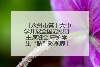 永州市第十六中学开展全国爱眼日主题班会 守护学生“睛”彩视界