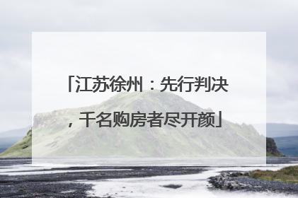 江苏徐州：先行判决，千名购房者尽开颜