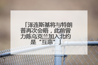 泽连斯基将与特朗普再次会晤，此前曾力陈乌克兰加入北约是“互惠”
