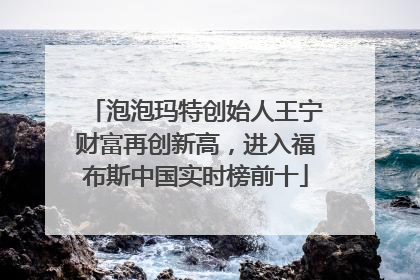 泡泡玛特创始人王宁财富再创新高，进入福布斯中国实时榜前十