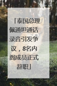 泰国总理佩通坦通话录音引发争议，8名内阁成员正式辞职