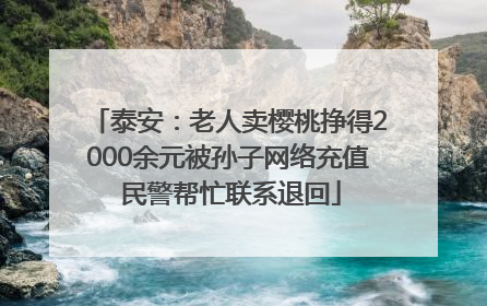 泰安：老人卖樱桃挣得2000余元被孙子网络充值 民警帮忙联系退回