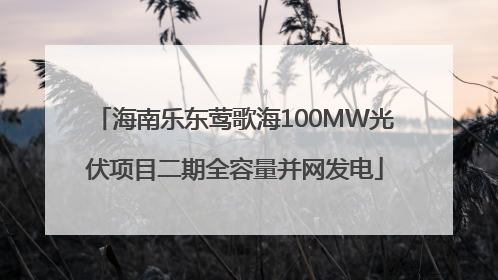 海南乐东莺歌海100MW光伏项目二期全容量并网发电