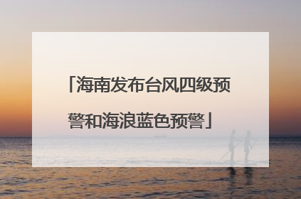 海南发布台风四级预警和海浪蓝色预警