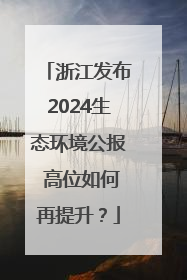 浙江发布2024生态环境公报 高位如何再提升？