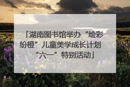 湖南图书馆举办“绘彩纷橙”儿童美学成长计划“六一”特别活动