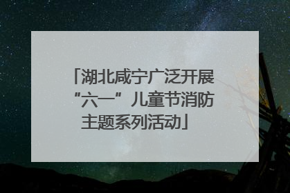 湖北咸宁广泛开展“六一”儿童节消防主题系列活动