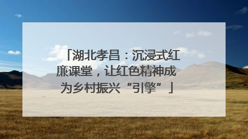 湖北孝昌：沉浸式红廉课堂，让红色精神成为乡村振兴“引擎”
