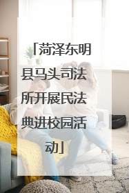 菏泽东明县马头司法所开展民法典进校园活动