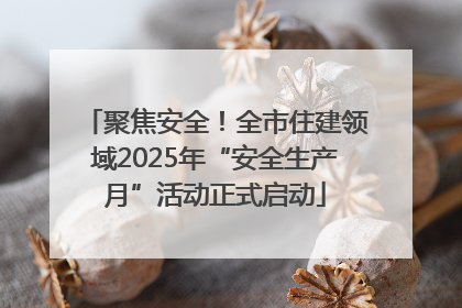 聚焦安全！全市住建领域2025年“安全生产月”活动正式启动