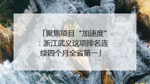聚焦项目“加速度”：浙江武义这项排名连续四个月全省第一