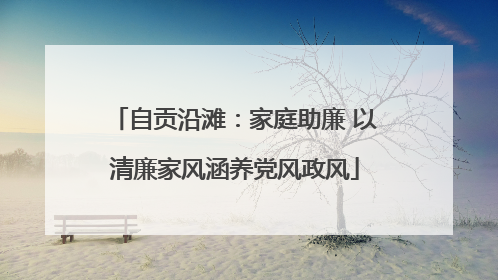 自贡沿滩：家庭助廉 以清廉家风涵养党风政风