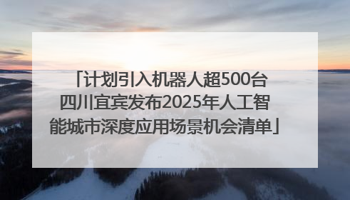 计划引入机器人超500台 四川宜宾发布2025年人工智能城市深度应用场景机会清单