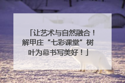 让艺术与自然融合！解甲庄“七彩课堂”树叶为幕书写美好！