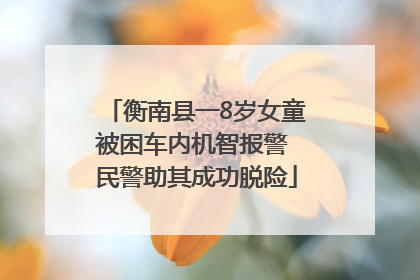 衡南县一8岁女童被困车内机智报警 民警助其成功脱险