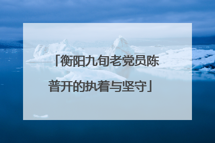 衡阳九旬老党员陈普开的执着与坚守