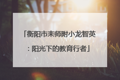 衡阳市耒师附小龙智英：阳光下的教育行者