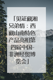 见证藏湘兄弟情：西藏山南特色产品亮相第四届中国-非洲经贸博览会
