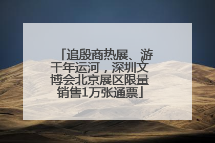 追殷商热展、游千年运河，深圳文博会北京展区限量销售1万张通票