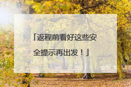 返程前看好这些安全提示再出发！