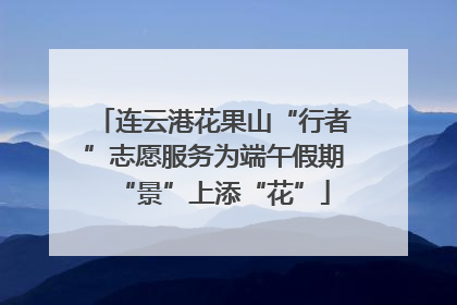 连云港花果山“行者”志愿服务为端午假期“景”上添“花”