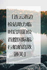 连云港边检站助力临时启用泊位首艘国际航行船舶高效通关