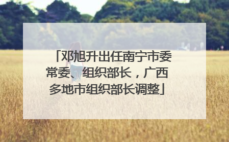 邓旭升出任南宁市委常委、组织部长，广西多地市组织部长调整