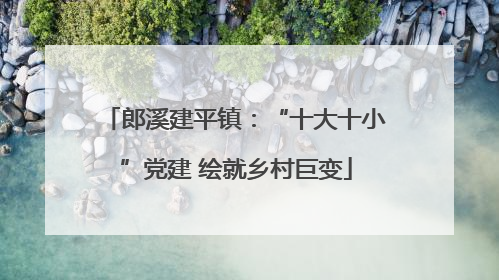 郎溪建平镇：“十大十小”党建 绘就乡村巨变