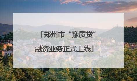 郑州市“豫质贷”融资业务正式上线