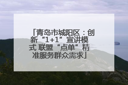 青岛市城阳区：创新“1+1”宣讲模式 联盟“点单”精准服务群众需求