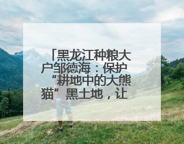 黑龙江种粮大户邹德海：保护“耕地中的大熊猫”黑土地，让增产可持续