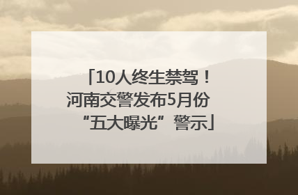 10人终生禁驾！河南交警发布5月份“五大曝光”警示